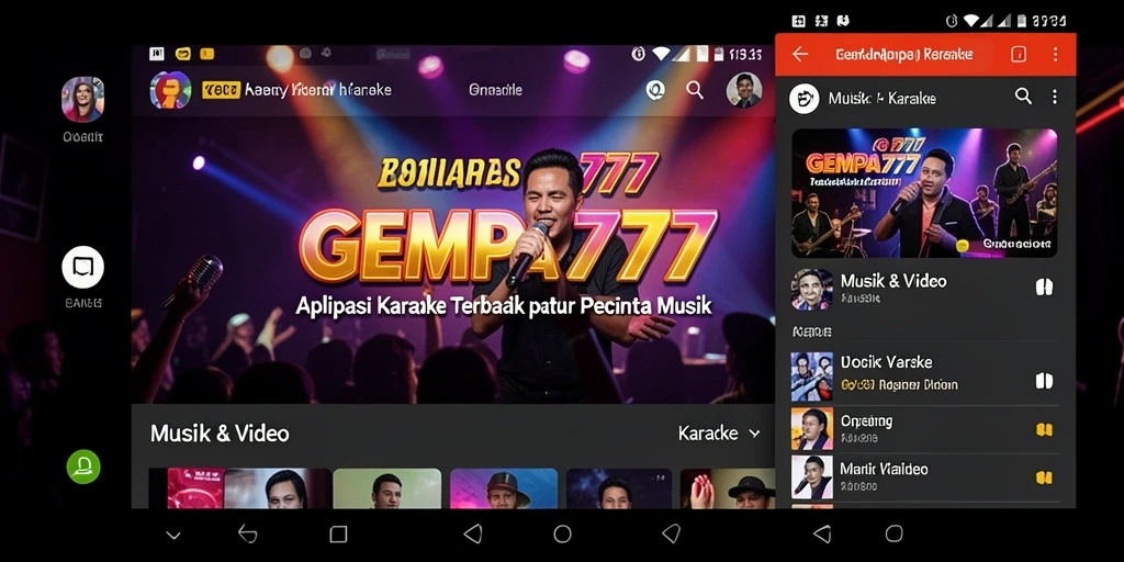 Tampilan antarmuka <strong>GEMPA777</strong> yang menarik dan mudah digunakan untuk karaoke.