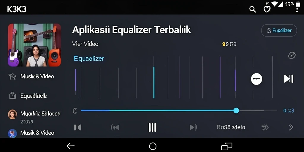 Antarmuka K3K3 dengan fitur Equalizer yang dapat disesuaikan.