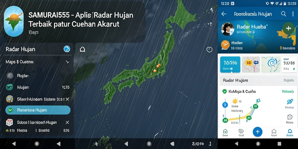 Antarmuka SAMURAI555 menampilkan data radar hujan yang jelas dan informatif.