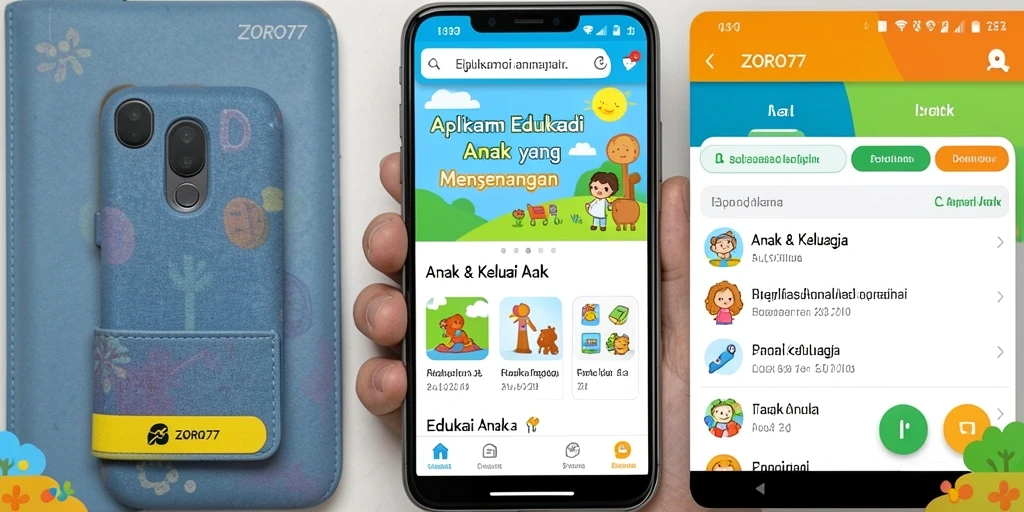 Tampilan antarmuka ZORO77 yang cerah dan menarik untuk anak.